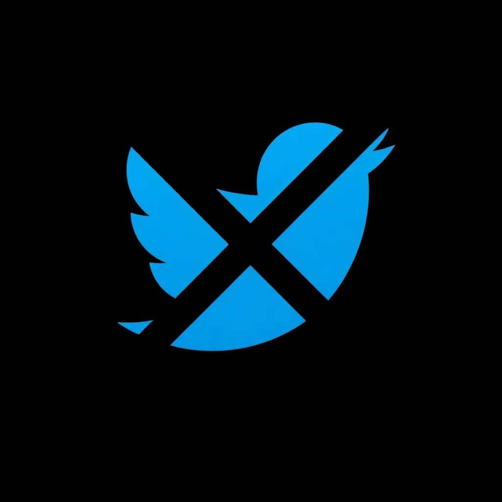 Twitter (X) logo crossed out